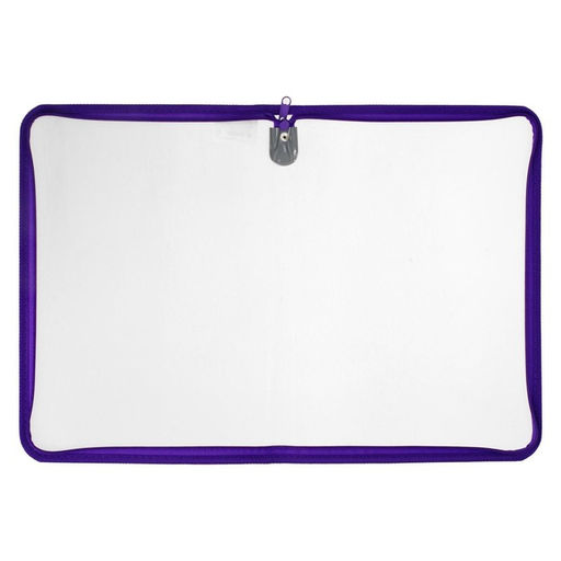 Папка пластиковая А4, 325 х 230 х 25 мм, молния вокруг, Calligrata Офис, ПМ-А4-01, 0.5 мм, прозрачная, фиолетовая  фото 5
