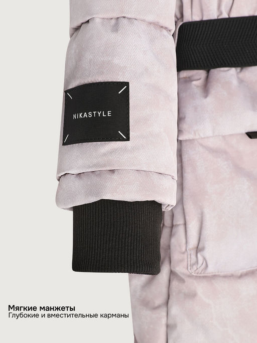 Пальто 6з7625 пудра