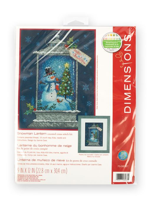 Набор для вышивания DIMENSIONS 70-08987 Фонарь снеговика 30.4 x 22.8 см