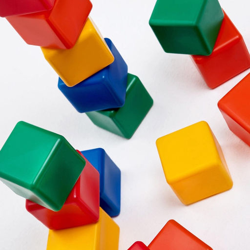 Кубики детские, пластиковые, цветные, 9 штук, 6×6 см