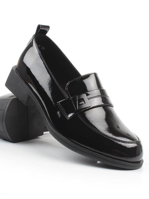 03-DHL255-1 BLACK Лоферы женские (натуральная кожа)