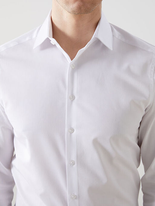 Slim Fit Uzun Kollu Gabardin Erkek G?mlek