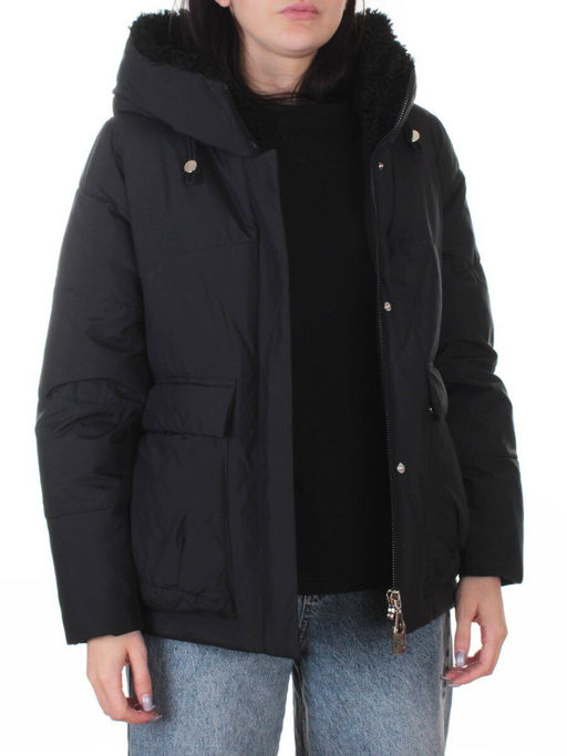 8809 BLACK Куртка зимняя женская (150 гр. холлофайбер)