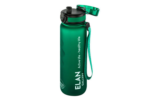 Бутылка для воды 1000 мл 7,8*7,8*28,5 см "Style Matte" с углублениями д/пальцев темно-зеленая