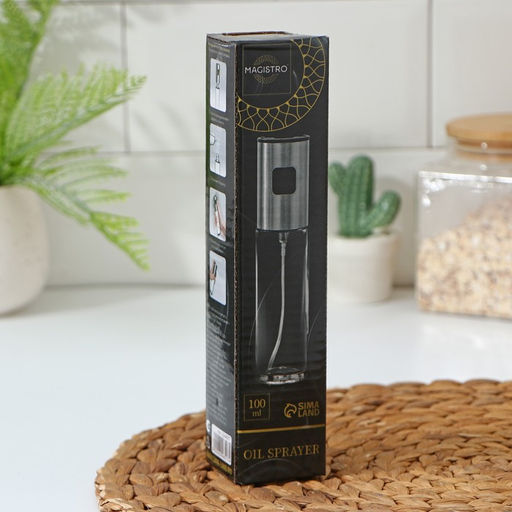 Распылитель для масла и уксуса Magistro Steel, 100 мл, 4.3×18 см, стекло, прозрачный