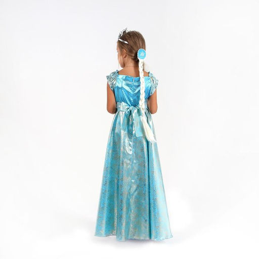 Карнавальный костюм Элла, платье, плащ, диадема, жезл, коса, р. 32, рост 122-128 см - Страна карнавалия фото 6