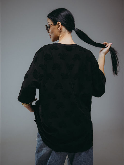 Ирбис футболка женская (махра Микки черный)