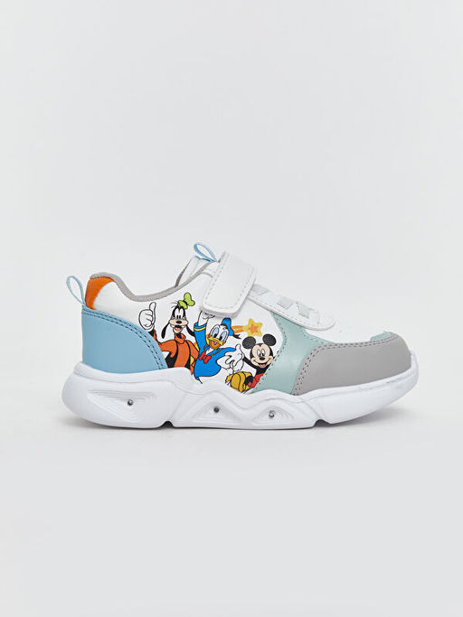 Mickey Mouse Bask?l? Taban? I??kl? Erkek Bebek Spor Ayakkab?