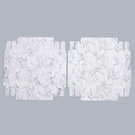 Коробка подарочная для цветов с вазой и пластиковыми окнами складная, упаковка, «Мрамор», 23×30×23 см