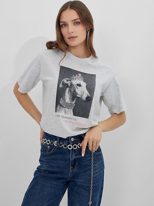 Футболка новогодняя женская с надписью Не принцесса. Королевна! - Mark formelle фото 6