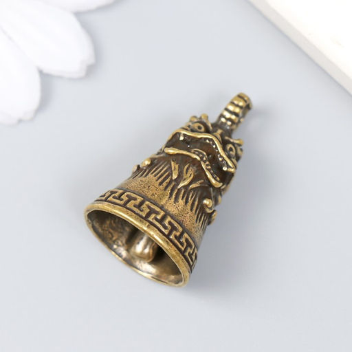 Цена за 2 шт. Колокольчик латунь Голова льва 3,4х2,2х2,2 см - Simaland фото 5