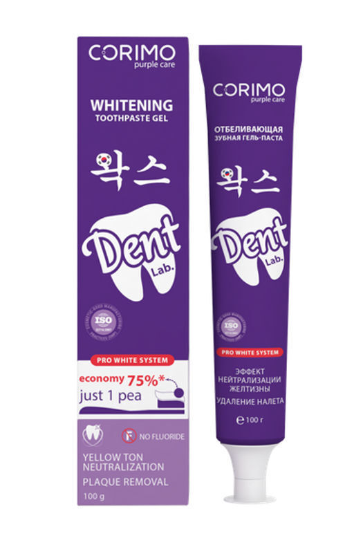 Corimo Зубная гель-паста Отбеливающая с гидроксиапатитом Эффект нейтрализ. желтизны 100г (Китай)