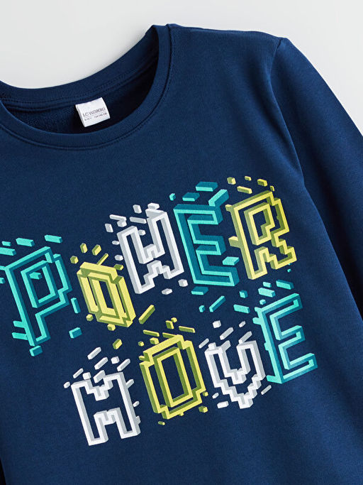 Bisiklet Yaka Bask?l? Erkek ?ocuk Pijama Tak?m?