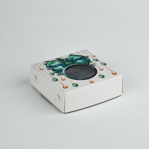 Цена за 5 шт. Коробка под 4 конфеты «Новогодние игрушки», 10.5×10.5×3.5 см