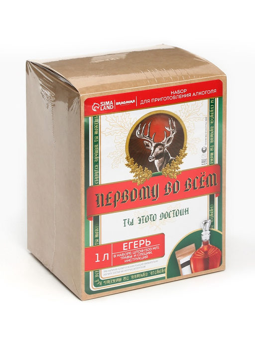 Подарочный набор для приготовления настойки Егерь: травы и специи 36 г, штоф 500 мл., инструкция