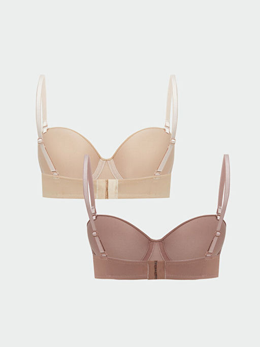 Balenli Dolgusuz D?z Straplez S?tyen 2li