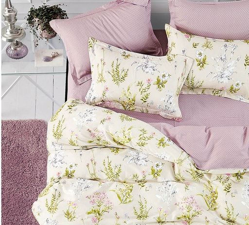 Постельное белье - Поплин Премиум 6024 Душица 2-спальный с Евро простыней (молния) - Luteks фото 2