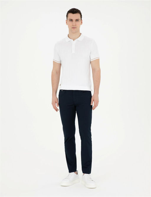 Ekru Slim Fit D__meli Polo Yaka Triko Ti__rt - Pierre cardin фото 4