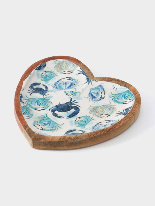 Блюдо в форме сердца Крабы, 20.5?20?2.3 см, дерево манго