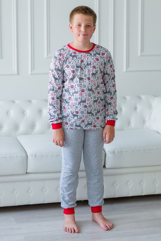 Пижама детская из джемпера и брюк из кулирки Олененок красный - Амадэль фото 8