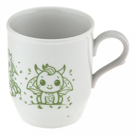 Кружка детская фарфоровая 210мл, форма Русское поле, с ручкой, шелкотрафаретная печать, деколи в ассортименте (Россия)