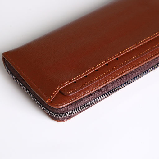 Портмоне-клатч мужской на молнии, с картхолдером, рыжее