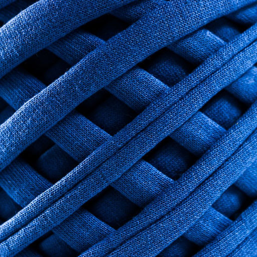 Трикотажная пряжа «Лентино», лента лицевая, 100 м/320±10 г, 7-8 мм, (индиго)