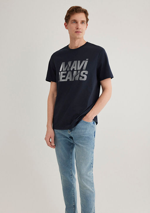 Mavi Jeans Bask?l? Lacivert Tisort  фото 2