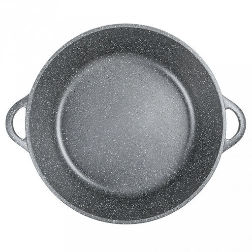 Жаровня с антипригарным покрытием 5,5л, д32см "Графит", h9,5см, s0,4см, литые ручки, форма "Классик волна" (Россия)