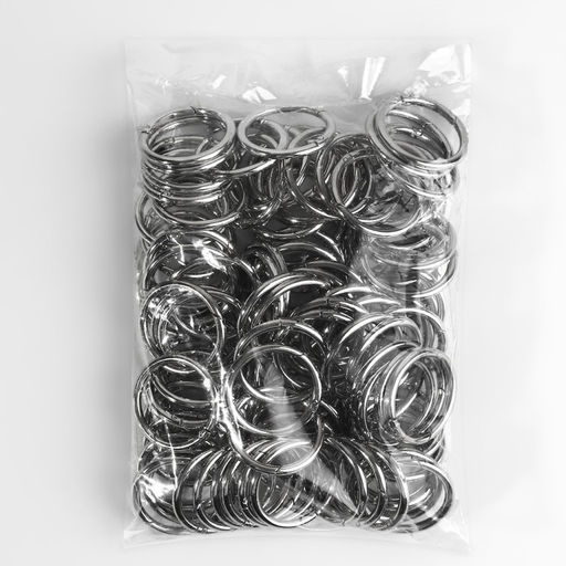 Цена за 100 шт. Кольцо-карабин, d=32/40 мм, толщина - 4 мм, цвет серебряный