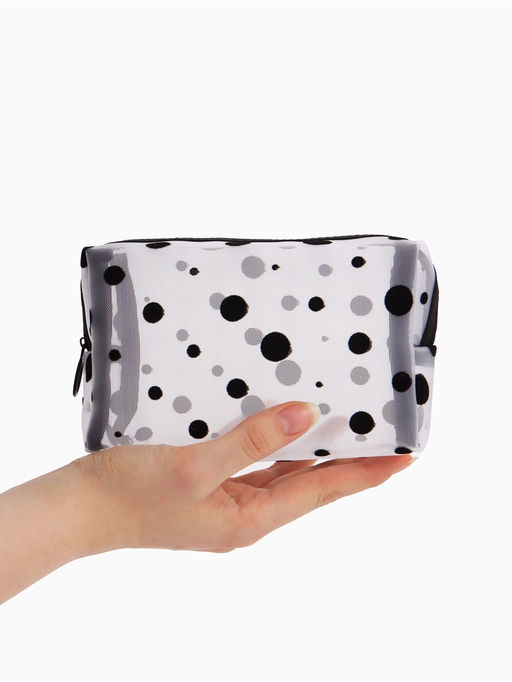 Косметичка дор Горох, сетка 18*7,5*10, отд на молнии, белый