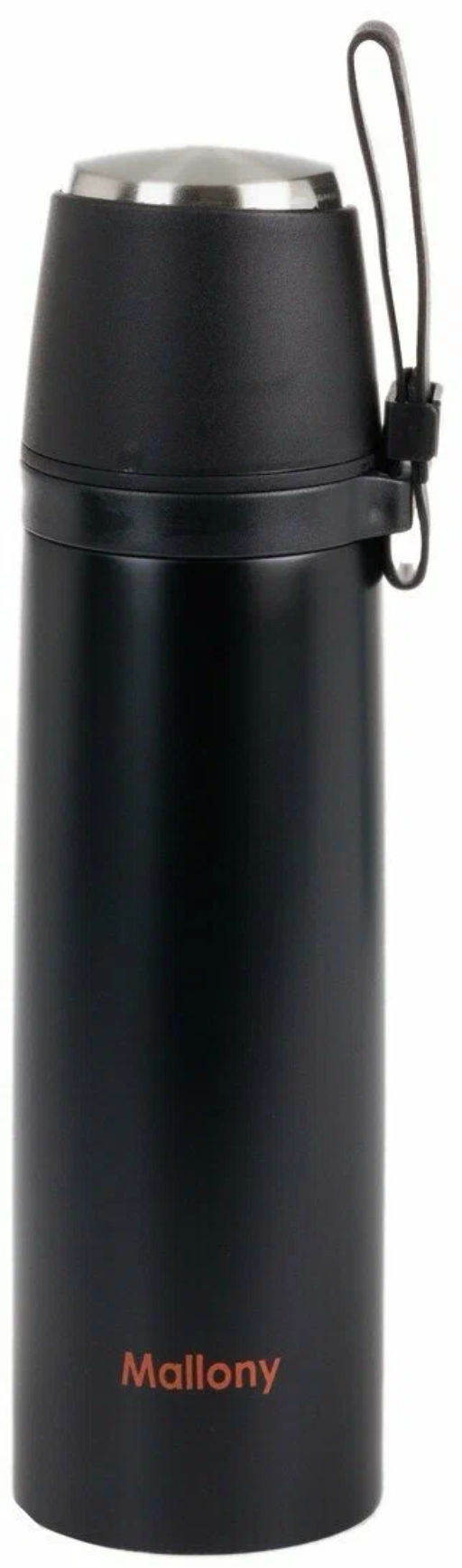 Спортивный термос с чашкой и силиконовым ремешком для переноски, серия NERO, 0,5 л, арт.005242 - Mallony фото 3