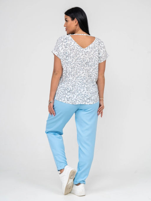 Костюм женский, цвет голубой белый синий