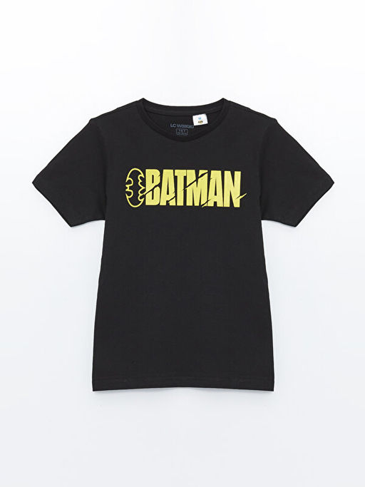 Bisiklet Yaka Batman Bask?l? K?sa Kollu Erkek ?ocuk ?ortlu Pijama Tak?m? - Waikiki фото 2