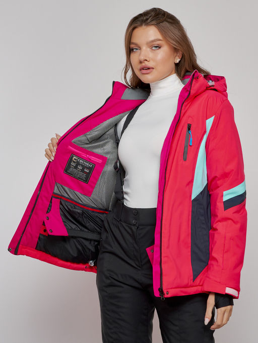 Горнолыжная куртка женская зимняя розового цвета 2201-1R - Chunmai фото 9