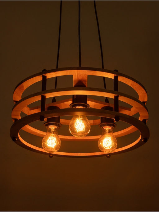 Светильник BayerLux ЭКО «Лот» 3×40 Вт Е27 черный/коричневый 42×42×12(+100)см