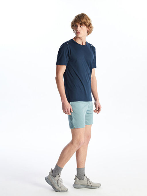 Bisiklet Yaka K?sa Kollu Erkek Spor Dokulu Ti??rt - Waikiki фото 3