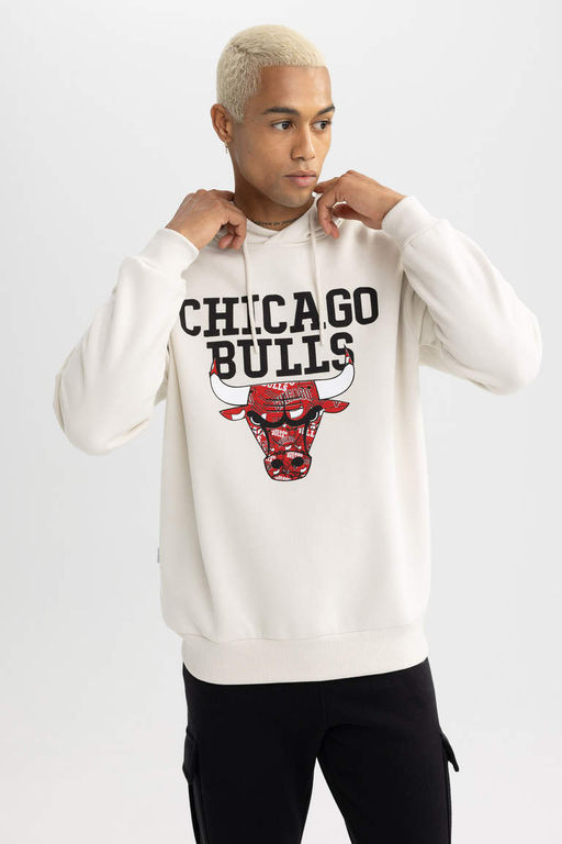 DeFactoFit Толстовка свободного покроя с капюшоном NBA Chicago Bulls  фото 3
