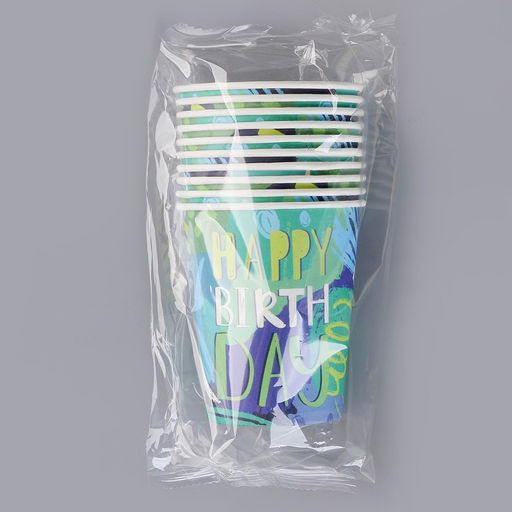 Цена за 10 шт. Стакан бумажный С днём рождения. Граффити, 250 мл - Страна карнавалия фото 3