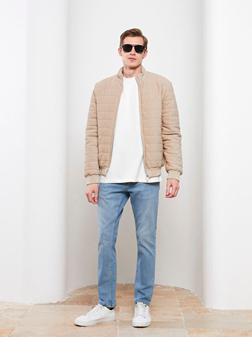 Slim Fit Dik Yaka Uzun Kollu Erkek Spor H?rka