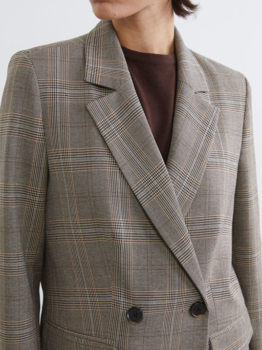 Ekose Kad?n Blazer Ceket