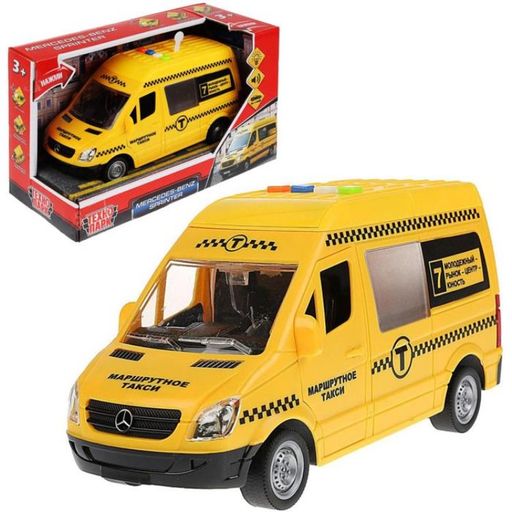 . Модель "Mercedes-Benz Sprinter. Такси" арт.SPRINTER-22PL-TAX 22 см инерц. бат свет+звук