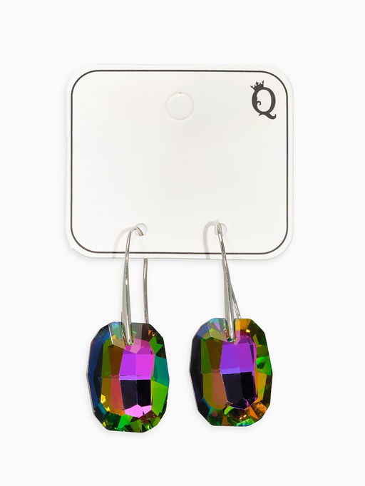 Серьги со стразами Иллюзион овал, миксы