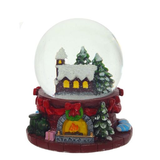 Фигурка декор в стекл шаре "Домик", D6,5 см, L8 W8 H9 см, 2в.