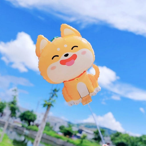 Цена за 2 шт. Воздушный шар фольгированный 19" «Лисичка», фигура, для палочки