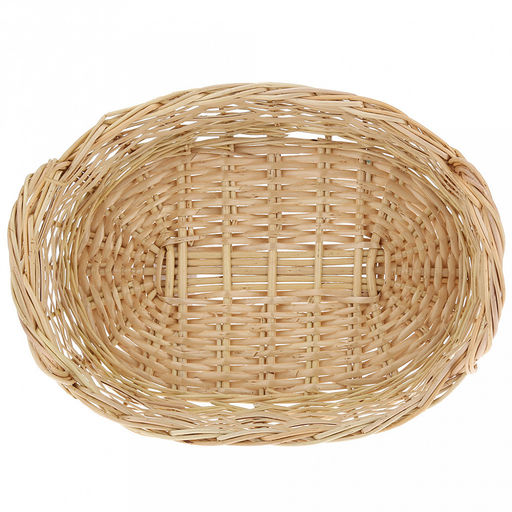 Корзинка плетеная №2 35х24х6/12см, овальная, дно и стенки из ивовой лозы и ленты, с ручками, ручное плетение (Россия) - Домашняя мода фото 4