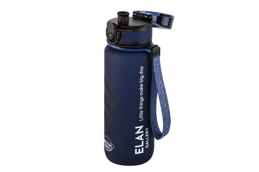 Бутылка для воды 500 мл 6,5*6,5*23 см "Style Matte" с углублениями д/пальцев, темно-синяя