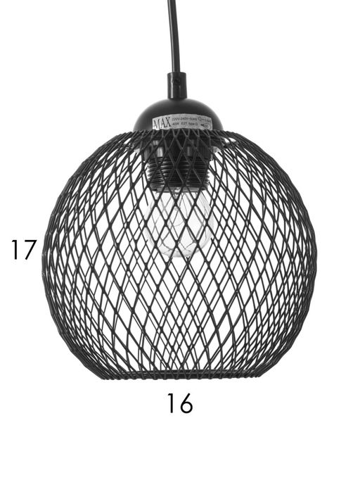 Светильник подвесной 10266/1, 1хE27, 40 Вт, чёрный