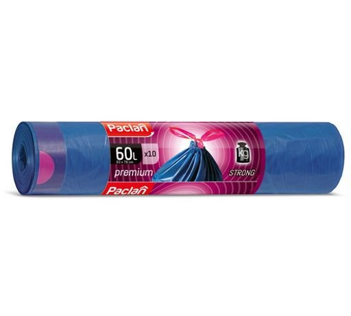 Мешки для   мусора с тесьмой  PREMIUM 60л 10шт.   (ПВД) - Paclan фото 2