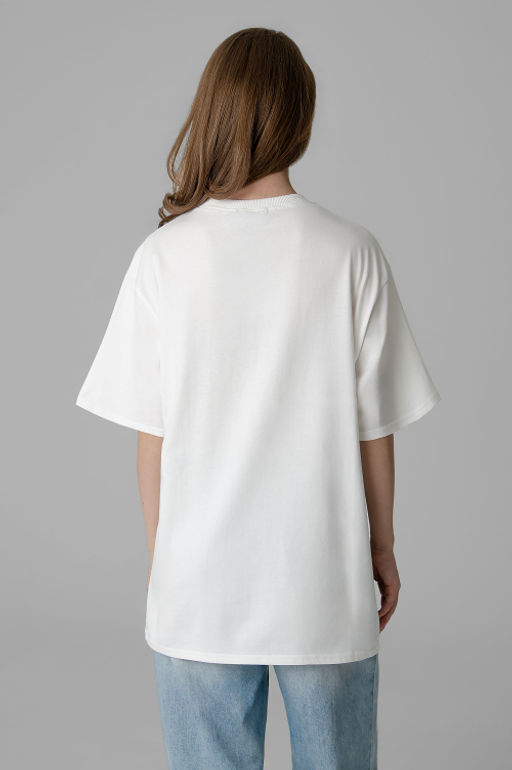 Арт. 3186 Футболка женская оверсайз 42-48 (4 шт) Цвет:молочный - Калинка фото 11